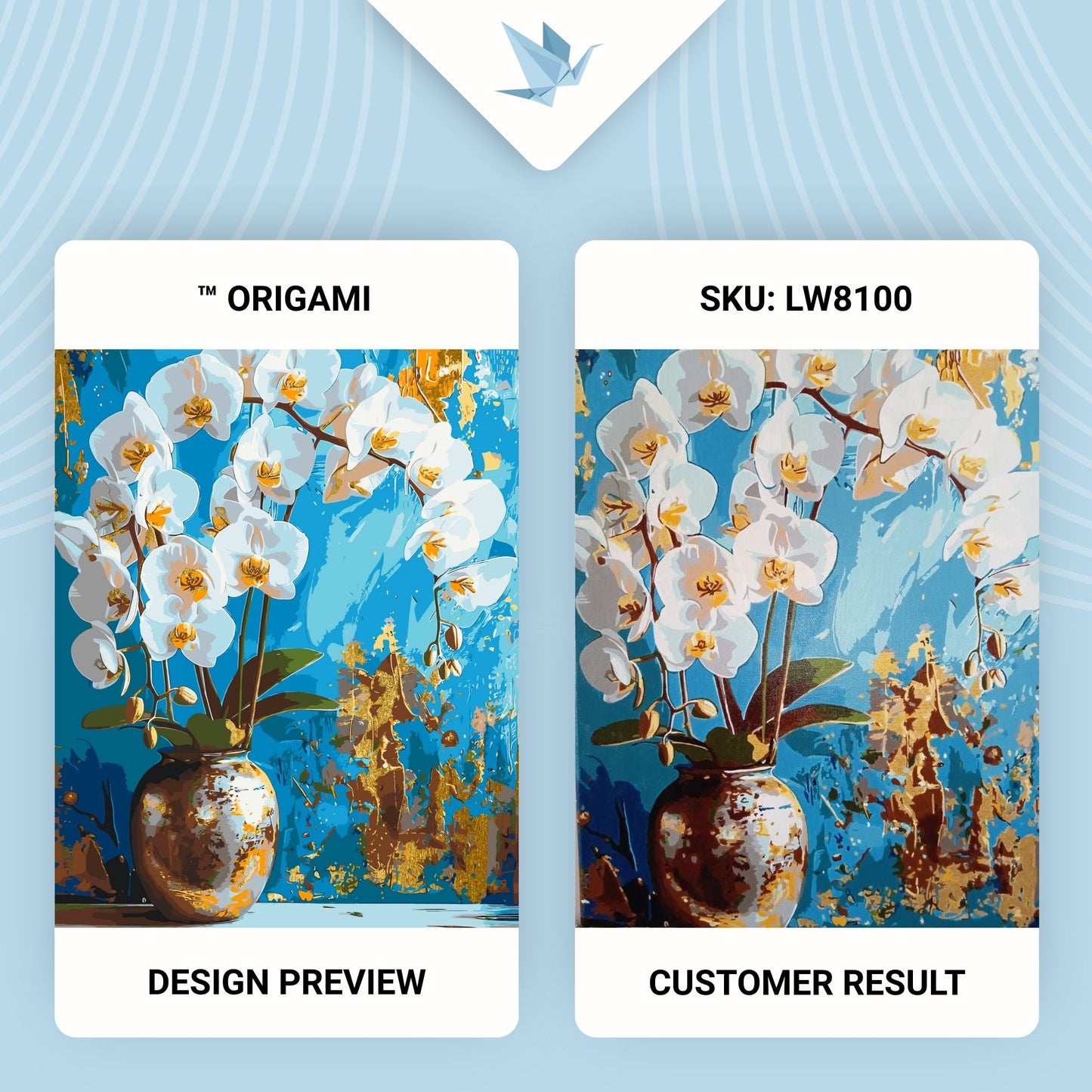 Maľovanie podľa čísel Bielá orchidea. Kvety. S metalickými farbami 40*50 cm LW 8100