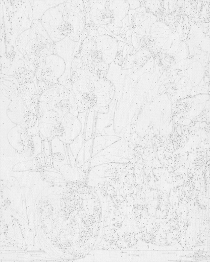 Maľovanie podľa čísel Bielá orchidea. Kvety. S metalickými farbami 40*50 cm LW 8100