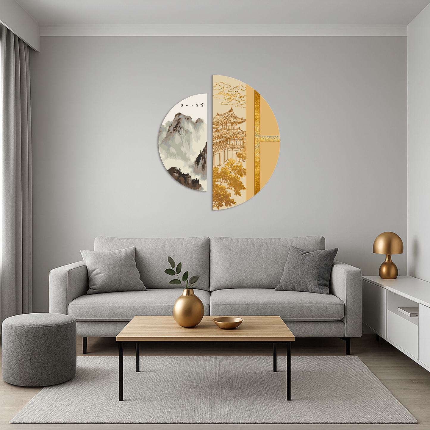 Maľovanie podľa čísel Japonský duch s metalickými farbami (polkruhy) 70×70 cm OSR 1004